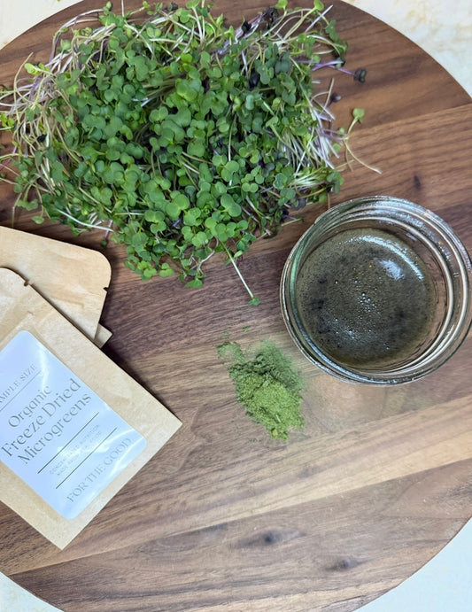 Freeze Dried Microgreen Powder Sampler, 5 Servings, Broccoli Pea Sunflower Red Cabbage, Greens Powder Alternative, Real Food